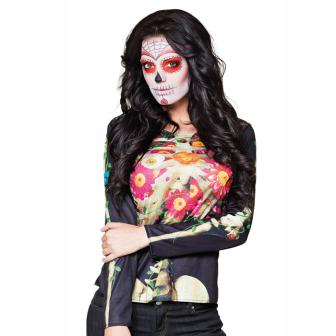 Fotorealistisches Langarm-Shirt "Dia de los Muertos" M/L