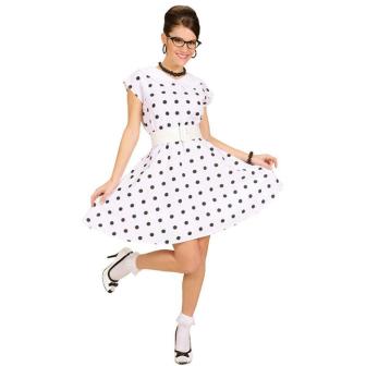 Kostüm "50s Lady" mit eingenähtem Petticoat 2-tlg.-weiß-S