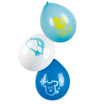 Luftballons "Schnulleralarm" 6er Pack-blau