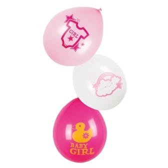 Luftballons "Schnulleralarm" 6er Pack-rosa