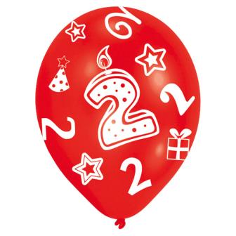 Bunte Luftballons "Zahlenkerze" 6er Pack-2