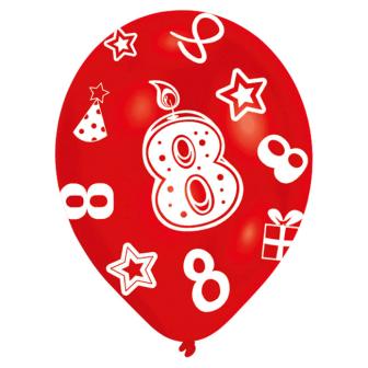 Bunte Luftballons "Zahlenkerze" 6er Pack-8