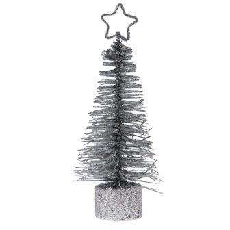 Namens- oder Tischkartenhalter "Glitzernder Tannenbaum" 2er Pack-silber