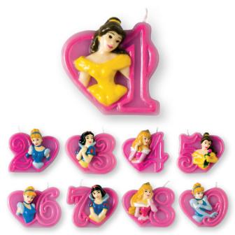 Zahlenkerze "Disney Prinzessinnen" 6 cm-9