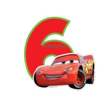 Zahlenkerze "Disney Cars" 6 cm-6