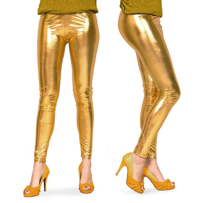 Glänzende goldene Leggins günstig kaufen bei PartyDeko.de