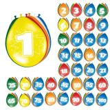 Bunte Luftballons mit Zahlen 8er Pack-19